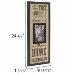 Buy ⭐ Because Of The Brave Wood Wall Frame - 5" X 7" ???? -Scotch Shop 350Wx350H 1282011 a 0522