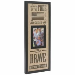 Buy ⭐ Because Of The Brave Wood Wall Frame - 5" X 7" ???? -Scotch Shop 350Wx350H 1282011 b 0522