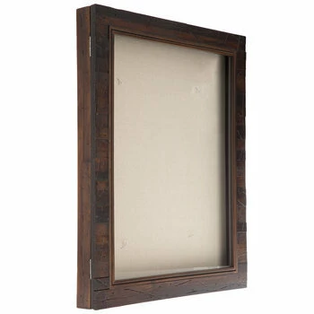 Dark Walnut Slatted Wood Shadow Box - 16" X 20" 3 Dark Walnut Slatted Wood Shadow Box - 16" X 20"