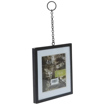 Black Metal Wall Frame With Chain 4 Black Metal Wall Frame With Chain - Image 2