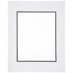 Deals ???? Black & White Double Pre-Cut Mat - 11" X 14" ????