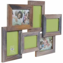Flash Sale ⌛ Brown & Gray Wood Collage Wall Frame ???? -Scotch Shop 350Wx350H 2066355 b 0621 PX