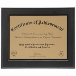 Black Wood Document Frame - 11" X 8 1/2"